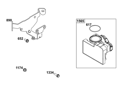 Throttle Body Group Diagram and Parts List for 61A777-0100-J1 400000 - 699999 Briggs and Stratton Engine